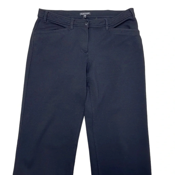 Eileen Fisher Pants Black Stretchy Straight Leg Mid Rise Size Medium - Picture 2 of 11